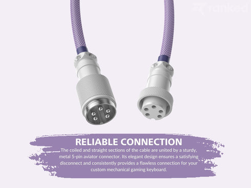 Coiled Keyboard Cable | 5-Pin Aviator Connector - Ranked