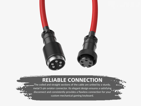 Coiled Keyboard Cable | 5-Pin Aviator Connector - Ranked
