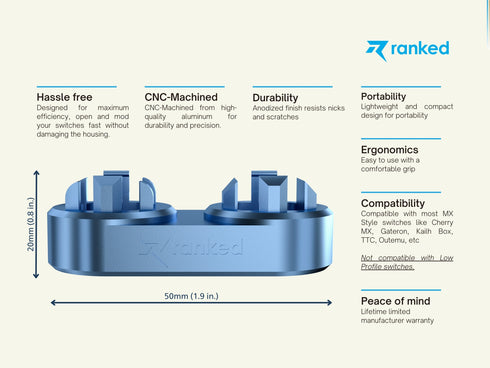CNC Machined Aluminium Switch Opener for Mechanical Keyboard