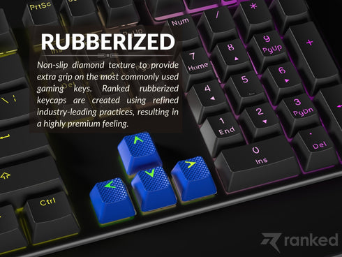 Rubberized TPR Keycaps - 23 Keys - Ranked